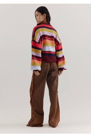 Harper and Yve NOOR-CA 1255 stripe multi racing red