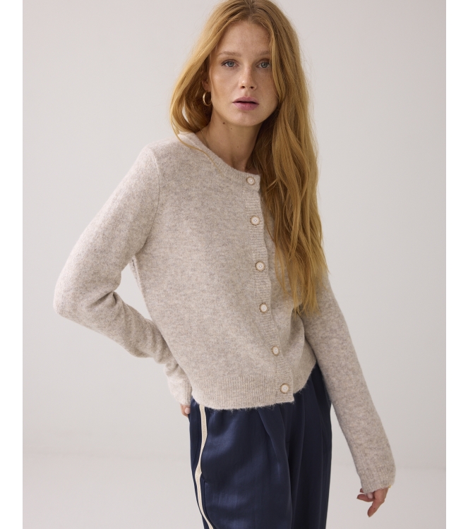 Summum Woman Cardigan wool elastane blend knit 809 Ash