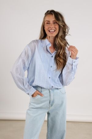 NUKUS Iris Blouse Stripe 270 ice/offwhite