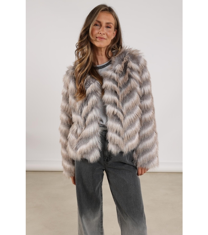 NUKUS Lori Jacket Zigzag 309 offwhite/grey
