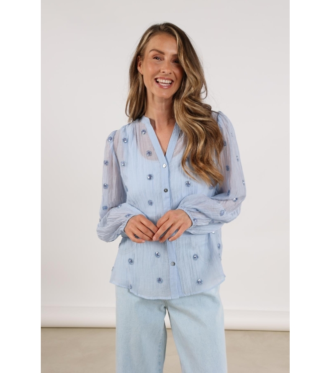 NUKUS Rosan Blouse Embroidery 265 ice