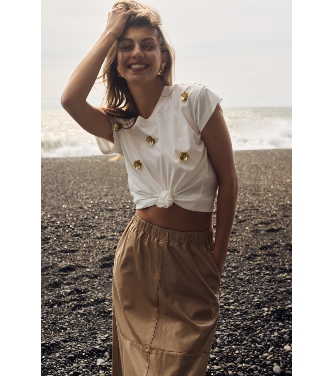 NUKUS Pearly Shirt Flower 17 off white