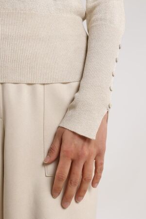 NUKUS Sylvia Pullover Lurex 9 sand