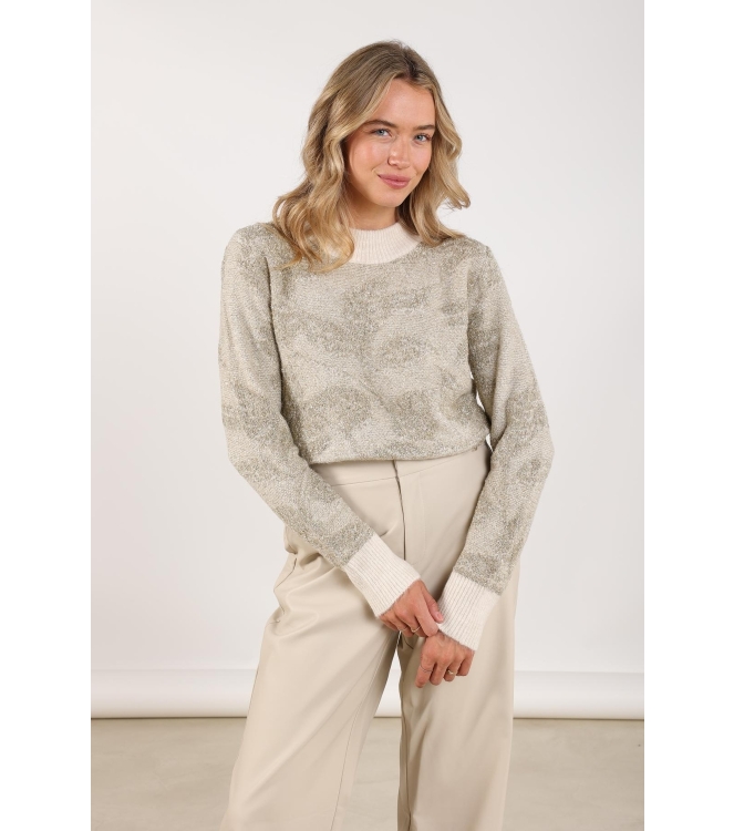 NUKUS Lia Pullover Lurex 126 offwhite/gold