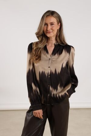 NUKUS Lizzy Blouse 304 sand/dark chocolate