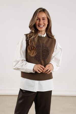 NUKUS Intarsia Spencer 65 fango