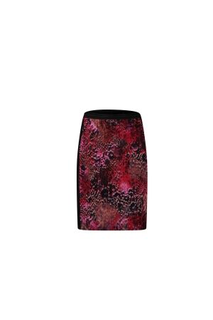 Sarto Fashion Dress stand-up o-neck p1960 scarlet-black faded animal