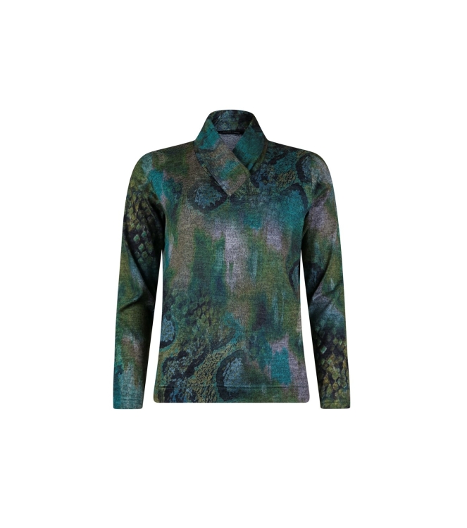Sarto Fashion Pullover v-neck p1810 green agate+ snake mix