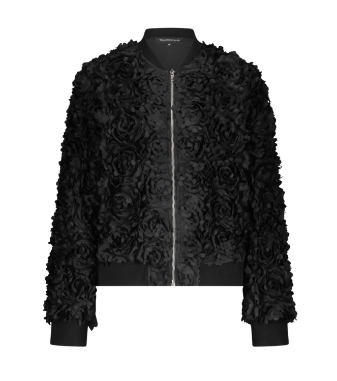 Tramontana Bomber Jacket 3D Flowers 9000 Black