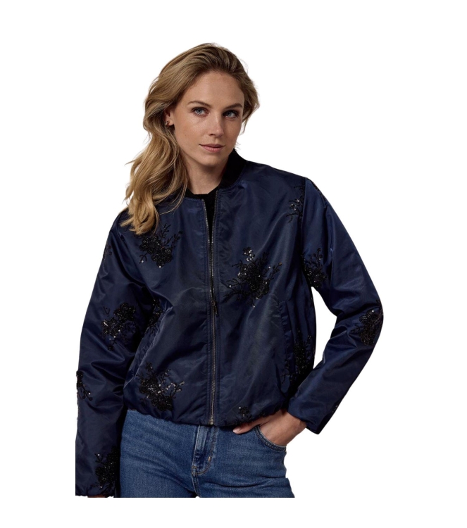 Tramontana Beaded Bomber Jacket 5032 Midnight