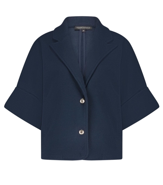 Tramontana Short-Sleeve Jacket Paspel Collar 5032 Midnight