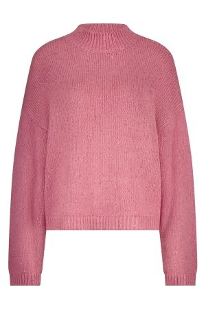 Tramontana Turtle-Neck Lurex Jumper 4510 Rosewood
