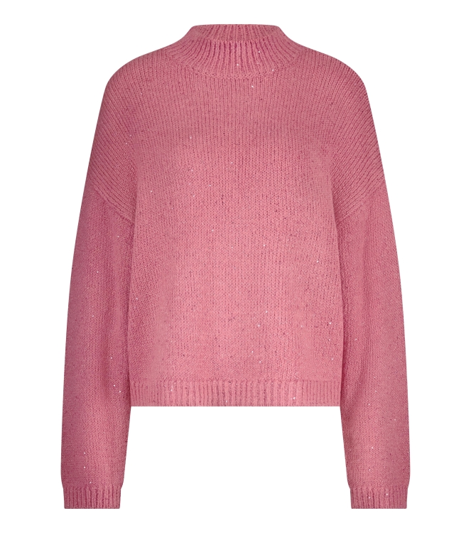 Tramontana Turtle-Neck Lurex Jumper 4510 Rosewood