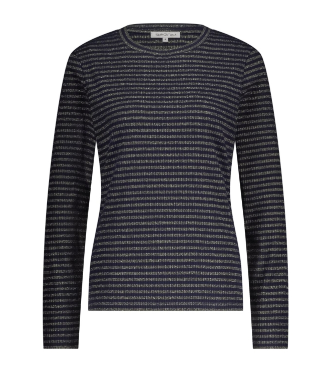 Tramontana Striped Lurex Top 5032 Midnight