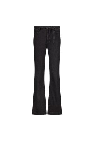 Tramontana Lurex Wide-Leg Denim Trousers 9003 Black denim