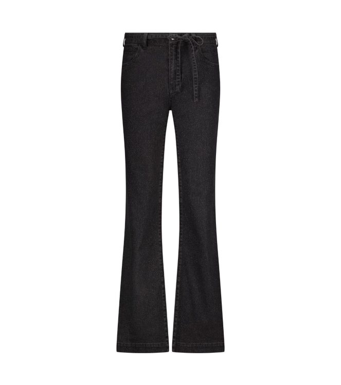 Tramontana Lurex Wide-Leg Denim Trousers 9003 Black denim