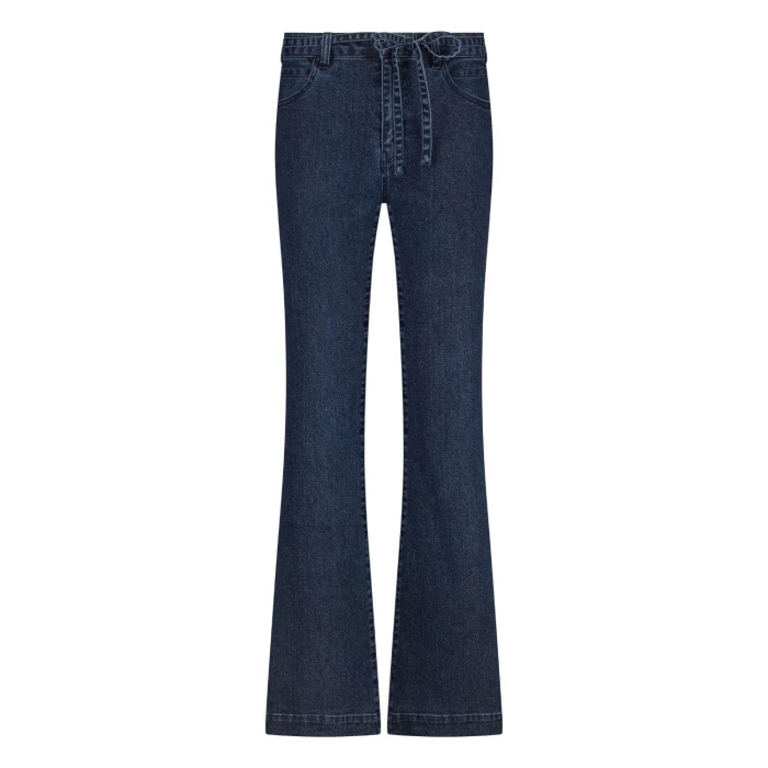 Tramontana Lurex Wide-Leg Denim Trousers 5033 Dark blue denim
