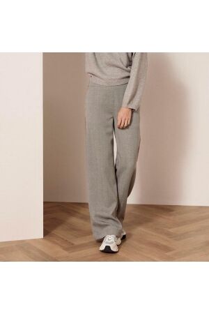 Tramontana Wide-Leg Trousers Fancy Herringbone 7021 mid grey mel
