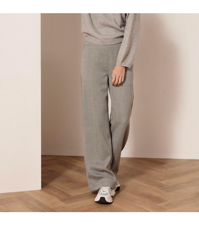Tramontana Wide-Leg Trousers Fancy Herringbone 7021 mid grey mel
