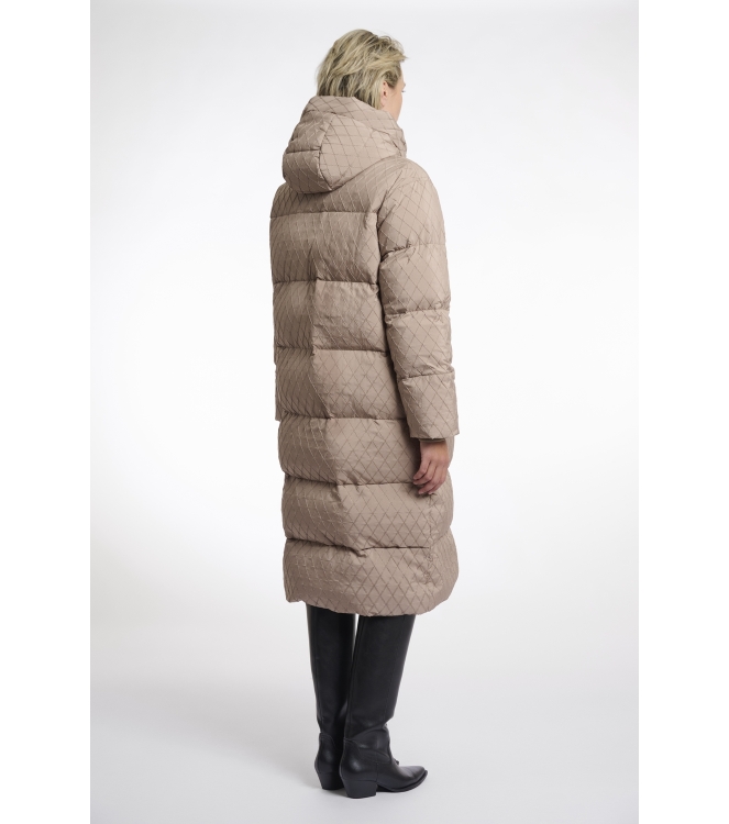 Rino en Pelle Long structure padded coat 10868 toffee