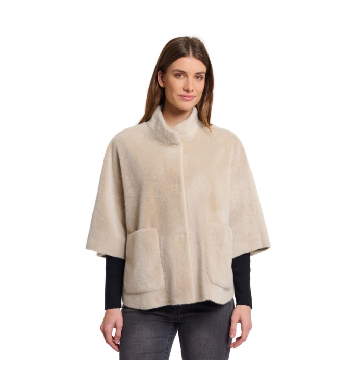 Rino en Pelle Faux fur cape 9030 birch