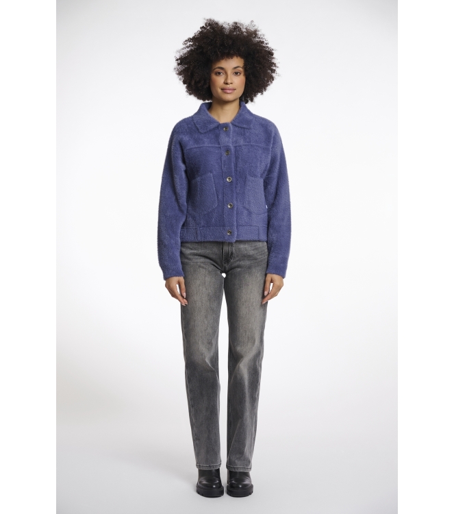 Rino en Pelle Boxy jacket 10922 blue shadow