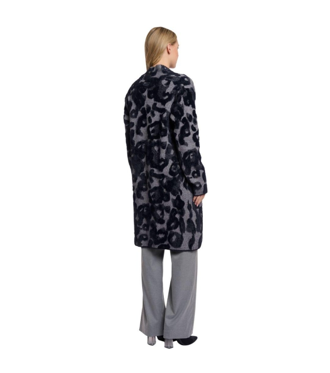 Rino en Pelle Long cardigan 10970 grey black leo