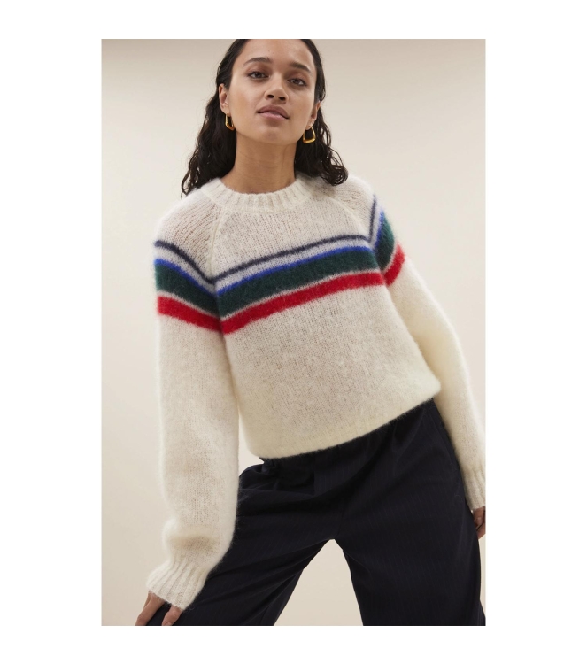 By-Bar Amsterdam Liam stripe pullover 010 Off white