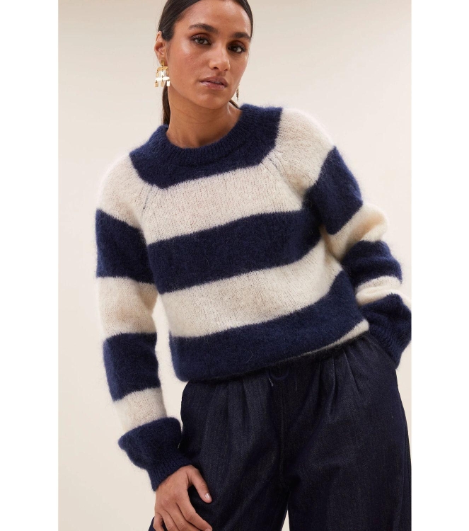 By-Bar Amsterdam Sian stripe pullover 1620 Midnight stripe
