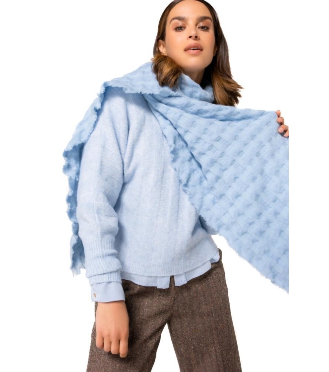 Caroline Biss Pull geribt vleermuismouw 27 Soft blue