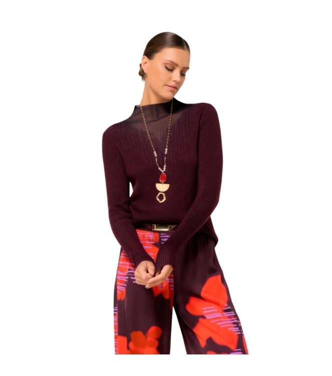 Caroline Biss Pull lurex lange mouw 54 Plum