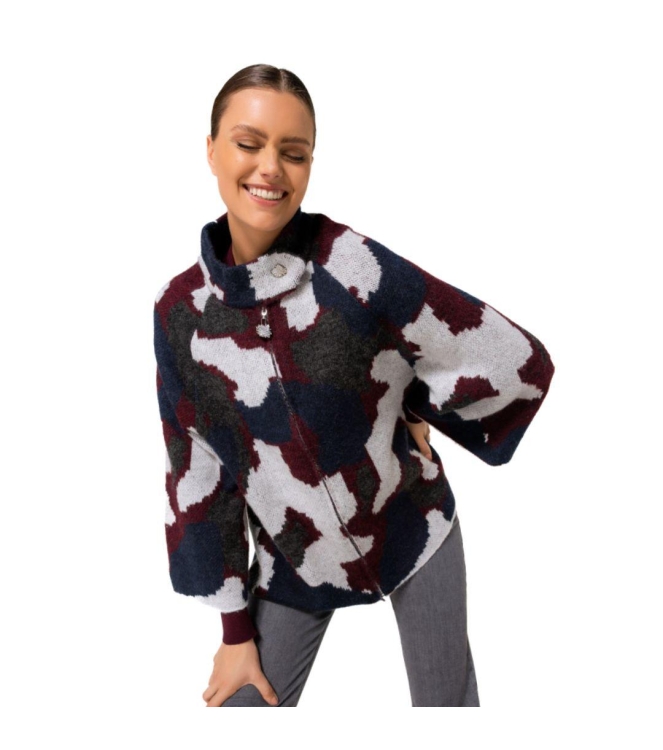 Caroline Biss Cardigan jaquard rits 29 Multicolour