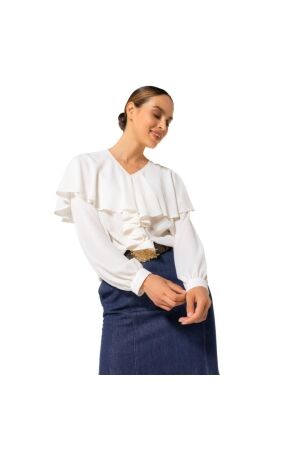 Caroline Biss Tuniek mousseline volant 93 Cream