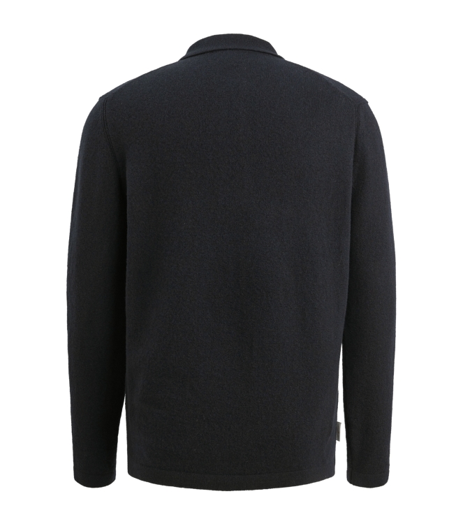 Cast Iron Long sleeve polo shirt regular woo 5287 Drak Sapphire