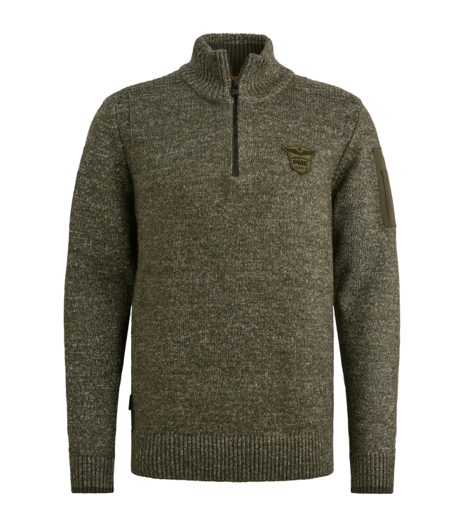 PME Legend Half zip collar soft blend 940 Mid grey melee