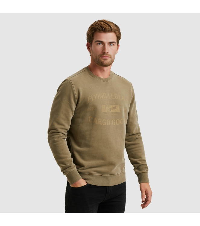 PME Legend Crewneck peach fleece gd 6389 Dusky green