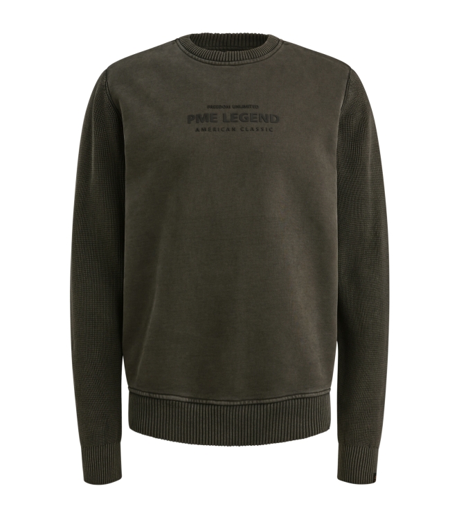 PME Legend Crewneck sweat knit combination 9703 Dark grey