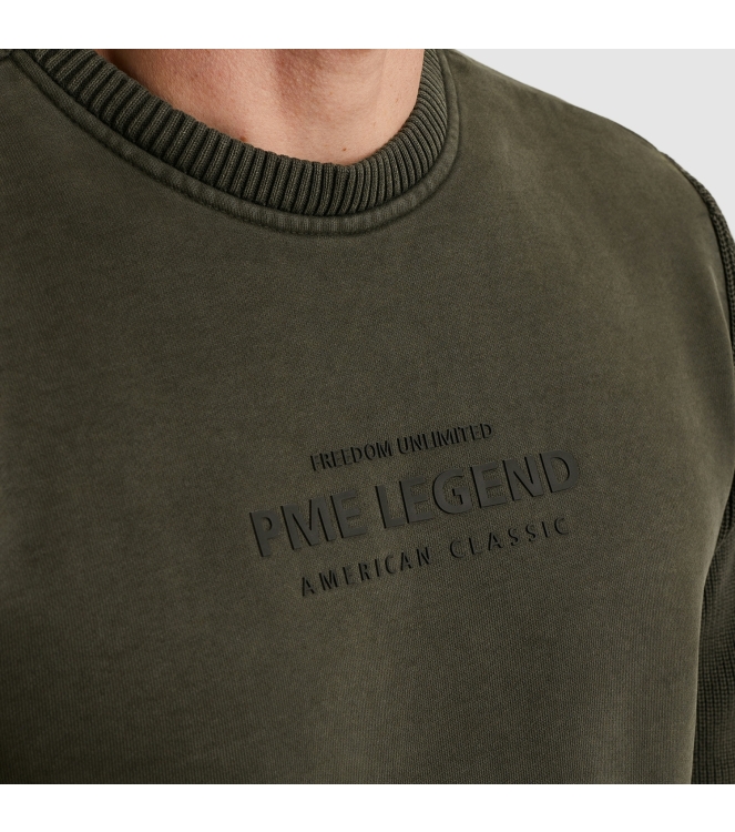 PME Legend Crewneck sweat knit combination 9703 Dark grey