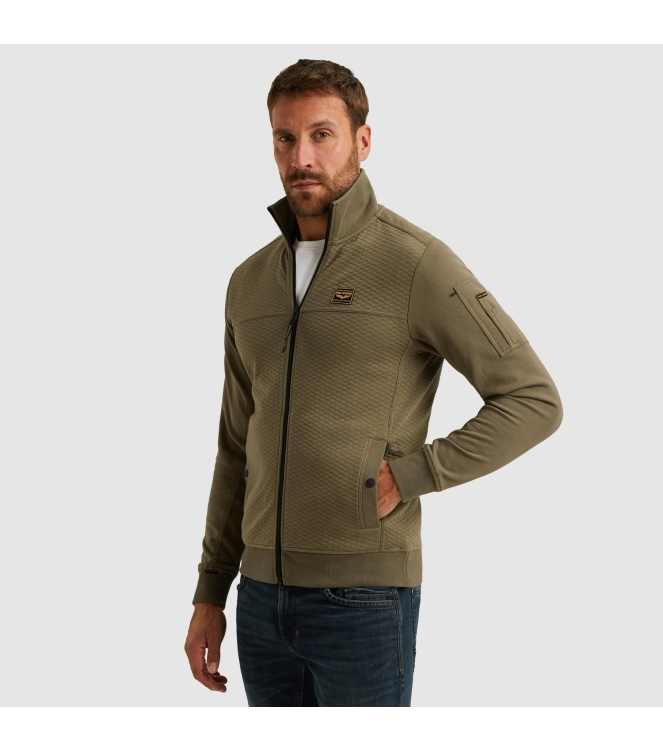 PME Legend Zip jacket jacquard interlock swea 6389 Dusky green