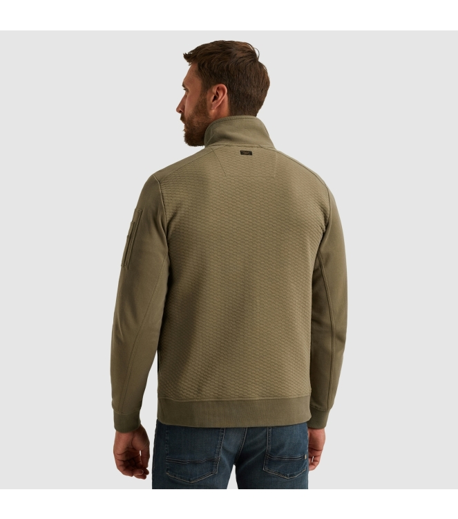 PME Legend Zip jacket jacquard interlock swea 6389 Dusky green