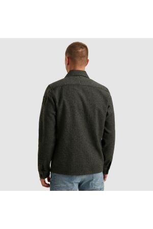 PME Legend LONG SLEEVE SHIRT Woolblend Herrin Dark Grey Melee