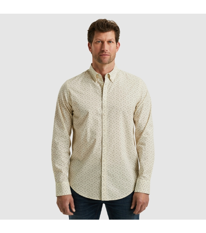 PME Legend LONG SLEEVE SHIRT Allover print on Bone White