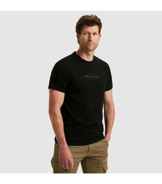 PME Legend Short sleeve r-neck cotton elastan 999 Black