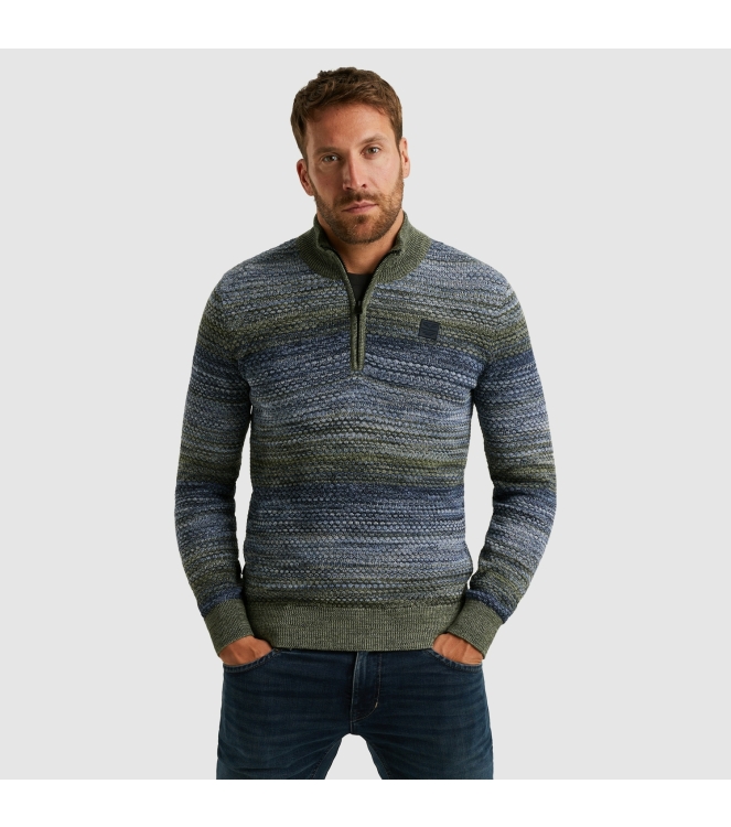 PME Legend Half zip collar colormix 5301 Vintage Indigo