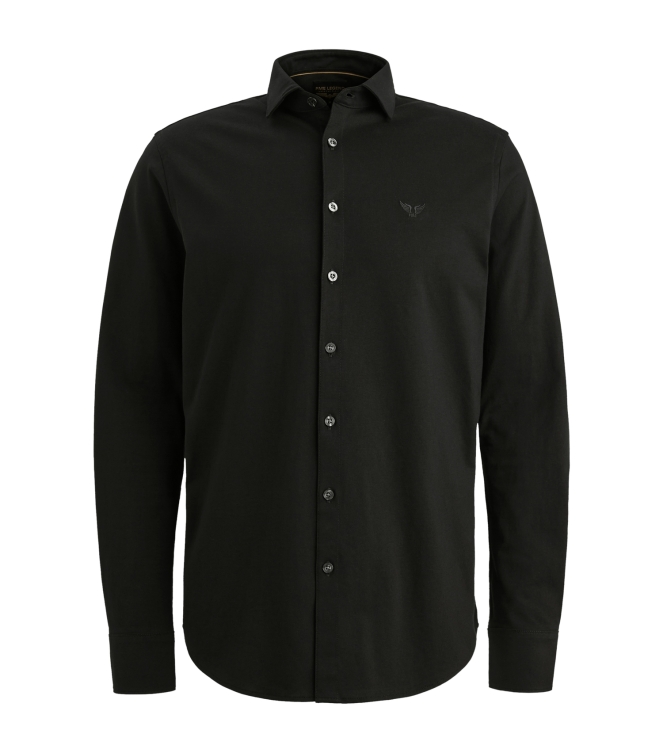 PME Legend LONG SLEEVE SHIRT Satin Jersey 999 Black