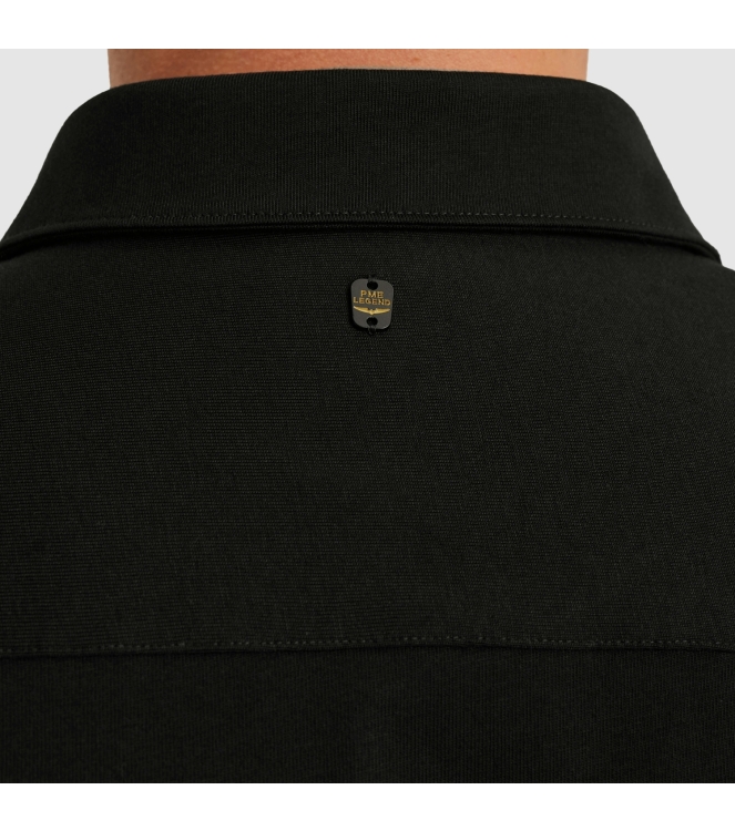 PME Legend LONG SLEEVE SHIRT Satin Jersey 999 Black