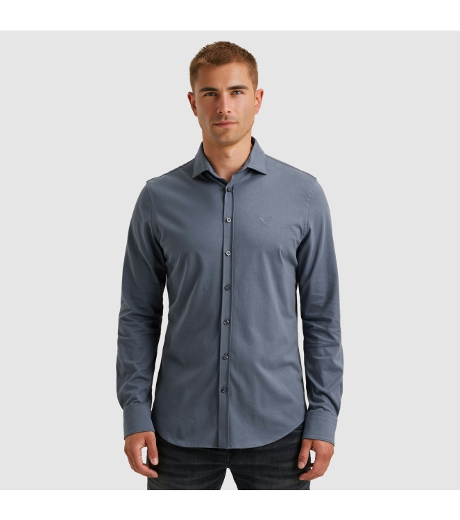 PME Legend LONG SLEEVE SHIRT Satin Jersey 5301 Vintage Indigo