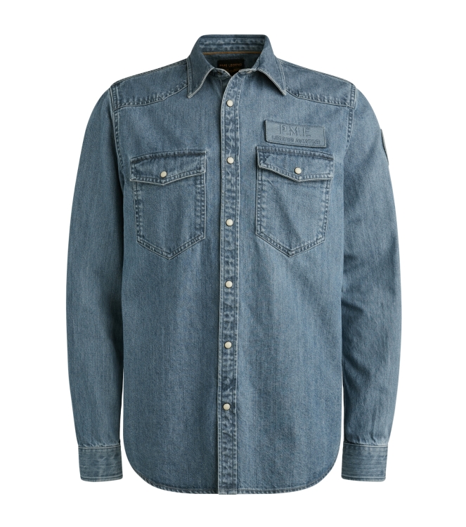 PME Legend LONG SLEEVE SHIRT Indigo Denim DEB denim blue