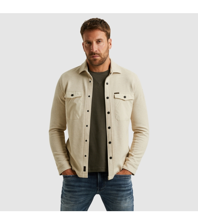 PME Legend LONG SLEEVE SHIRT Waffle Jersey 7013 Bone white