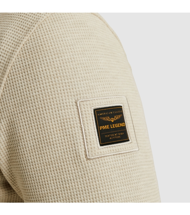 PME Legend LONG SLEEVE SHIRT Waffle Jersey 7013 Bone white